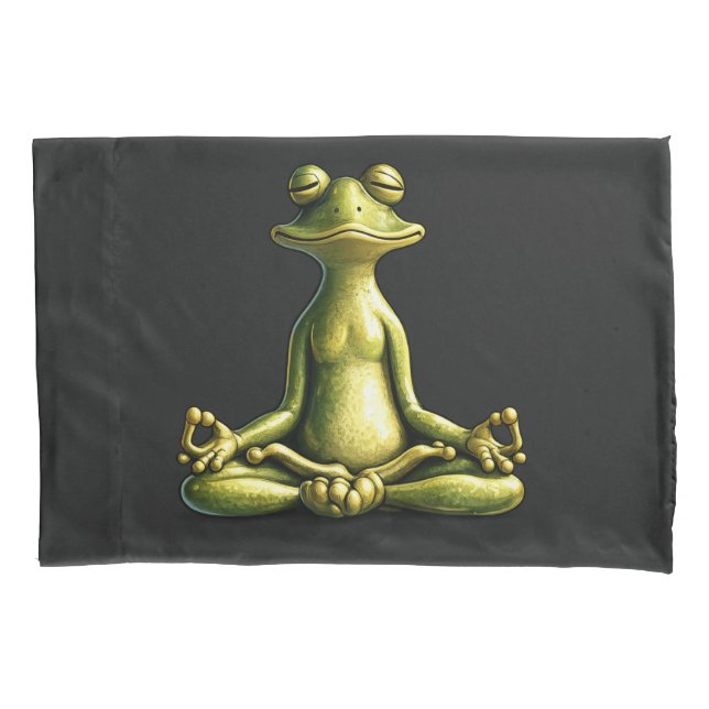 Zen Frog Pillow Case (Front)