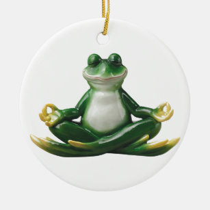 Zen Frog, Yoga Frog, Zen Gifts, Ceramic Ornament
