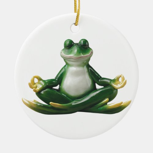 Zen Frog Yoga Frog Zen Gifts Ceramic Ornament