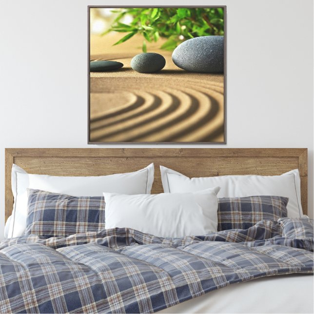 Zen Garden Art Canvas Print (Insitu(Bedroom))