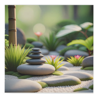 Zen Garden Balance Faux Canvas Print