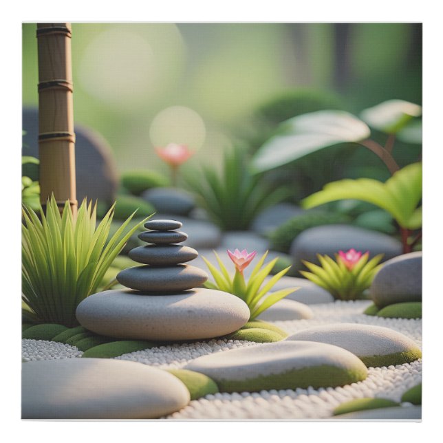 Zen Garden Balance Faux Canvas Print (Front)