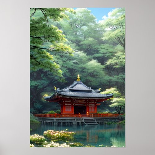 Zen Garden by The Calm Pond Poster