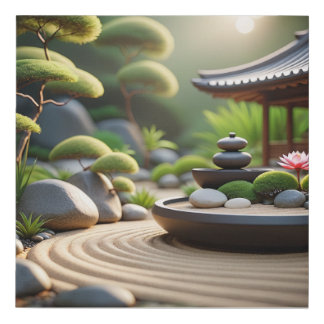 Zen Garden Harmony Faux Canvas Print