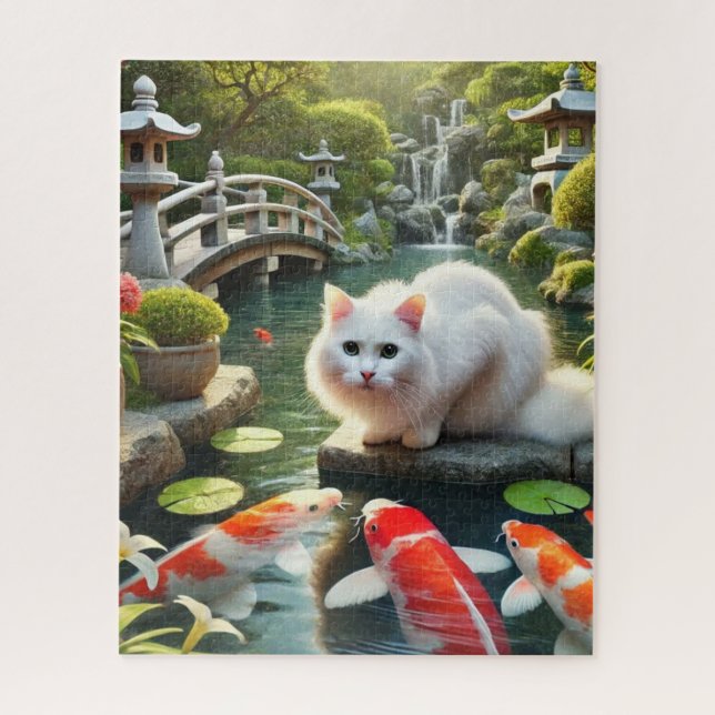 Zen Garden Kitty Jigsaw Puzzle (Vertical)