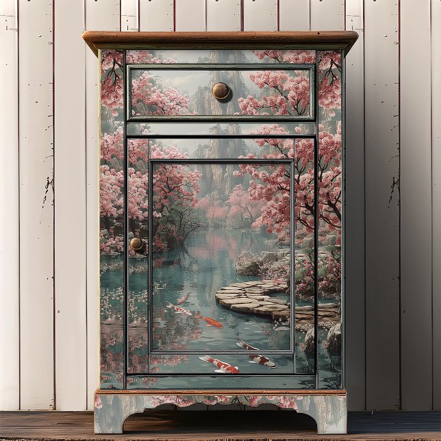 Zen Garden Koi Pond & Sakura Mountain Decoupage Tissue Paper (Creator Uploaded)