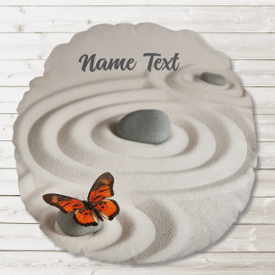 Zen Garden Meditation Round Throw Pillow