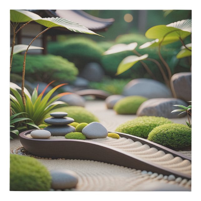 Zen Garden Path Faux Canvas Print (Front)