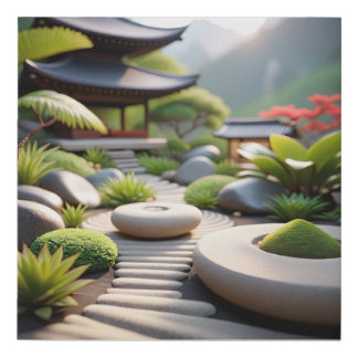Zen Garden Pathway Faux Canvas Print