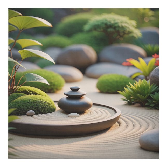 Zen Garden Serenity Faux Canvas Print (Front)