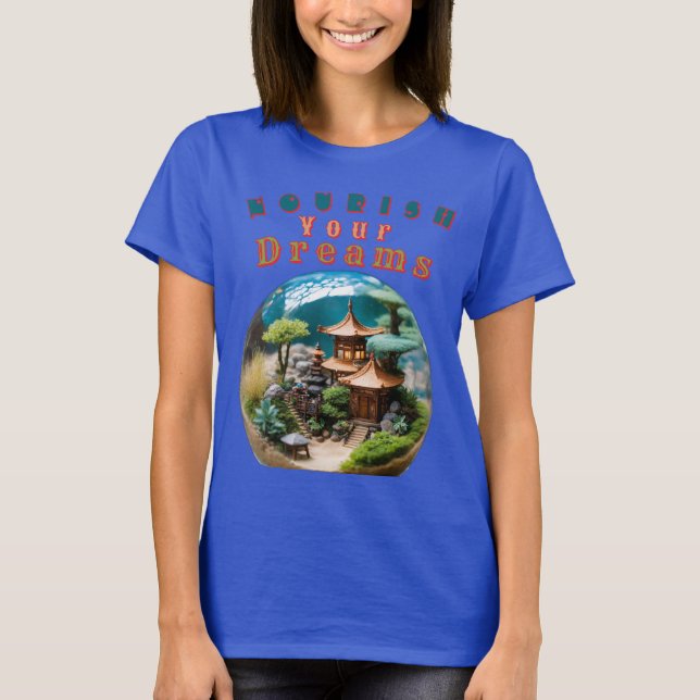 Zen Garden Sphere with Dwarf - Nourish Your Dream T-Shirt (Front)