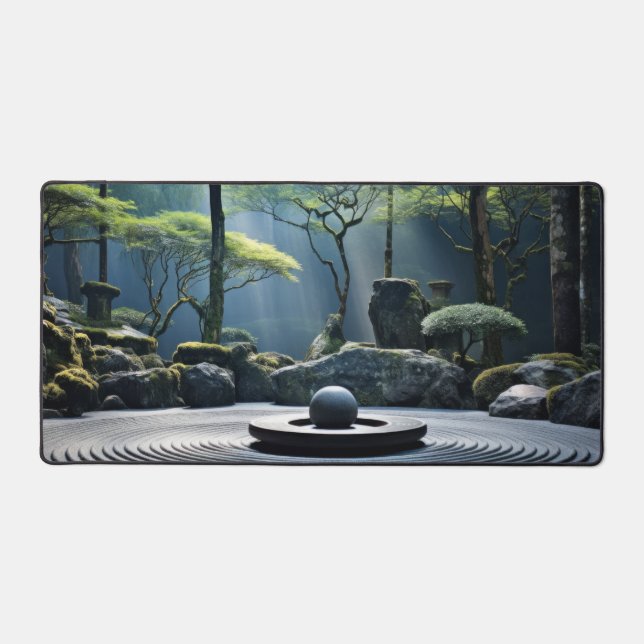 Zen Garden Tranquil Peaceful Nature  Desk Mat (Front)