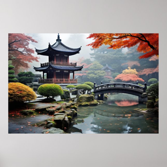Zen Garden Tranquil Peaceful Nature  Poster (Front)