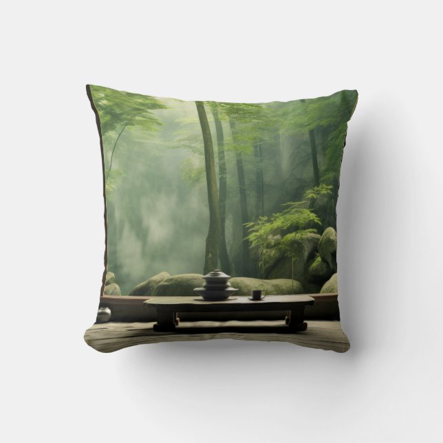 Zen Garden Tranquil Peaceful Nature  Throw Pillow (Front)