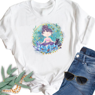 Zen Girl Yoga Spa Rocks Crystals Flowers T-Shirt