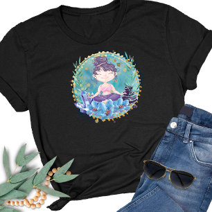 Zen Girl Yoga Spa Rocks Crystals Flowers T-Shirt