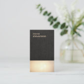 Zen Gold Glow Minimalist Faux Linen Business Card (Standing Front)