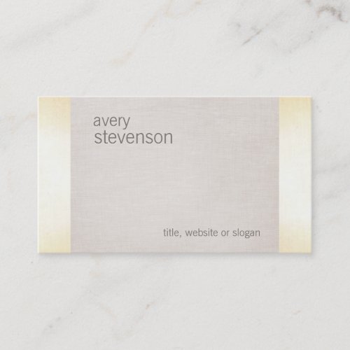 Zen Gold Glow Minimalist Linen Texture Look Business Cards