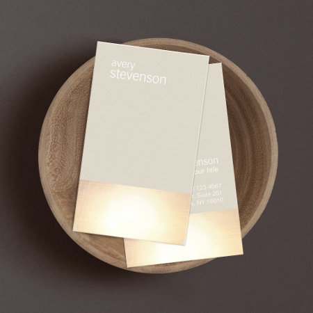 Zen Gold Glow Minimalistic Beige Business Card