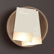 Zen Gold Glow Minimalistic Beige Business Card at Zazzle