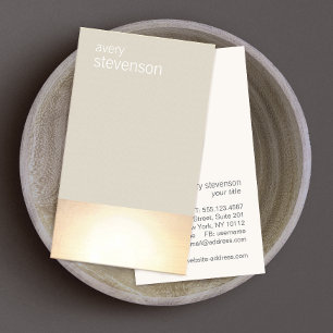 Zen Gold Glow Modern Minimalist Taupe Business Card