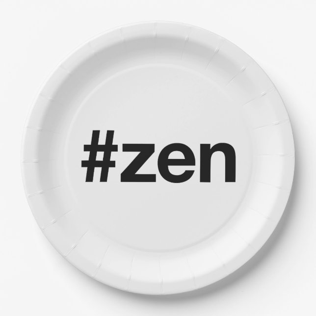 ZEN Hashtag Paper Plates (Front)