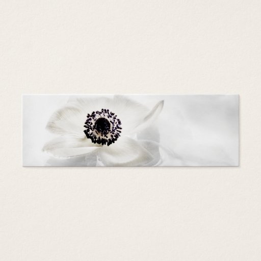 Customizable Zen High Key White Anemone on Water Background Business Card Template