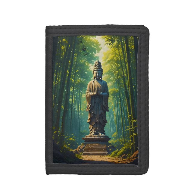 Zen in the Bamboo Grove Trifold Wallet (Front Vertical)
