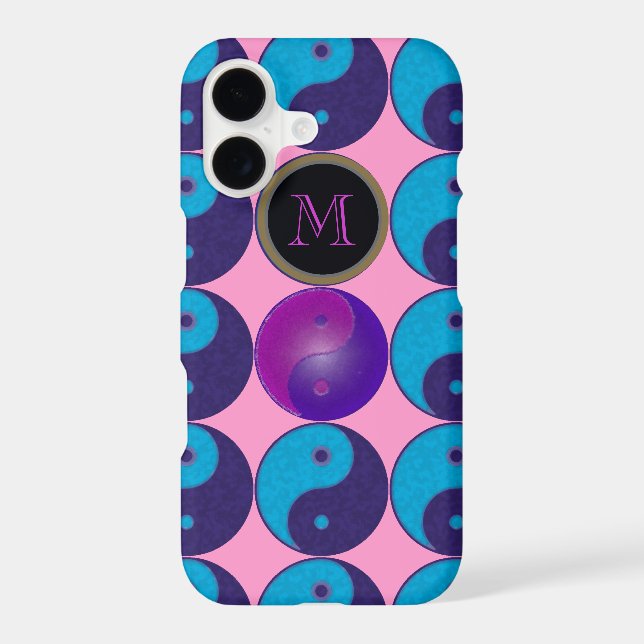Zen initial yin-yang meditation iphone case (Back)