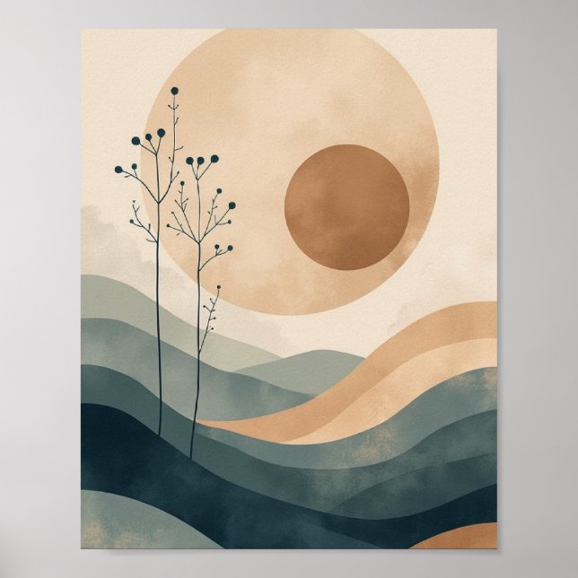 Zen-Inspired Abstract Wall Art with Soft Lines (Front)