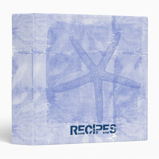 Zen Inspired Beach Theme Starfish 3 Ring Binder (Front/Spine)