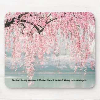 Zen Inspired Sakura Tree Photo with Quote Mousepad
