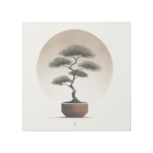 Zen Japandi Bonsai Tree Artwork Gallery Wrap