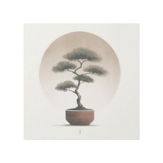 Zen Japandi Bonsai Tree Artwork Gallery Wrap (Front)