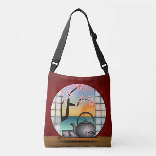 Zen Japanese Tea Room Japan Decor Crossbody Bag