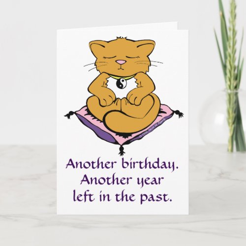 Zen Kitty Cat Meditation Yoga Birthday Card
