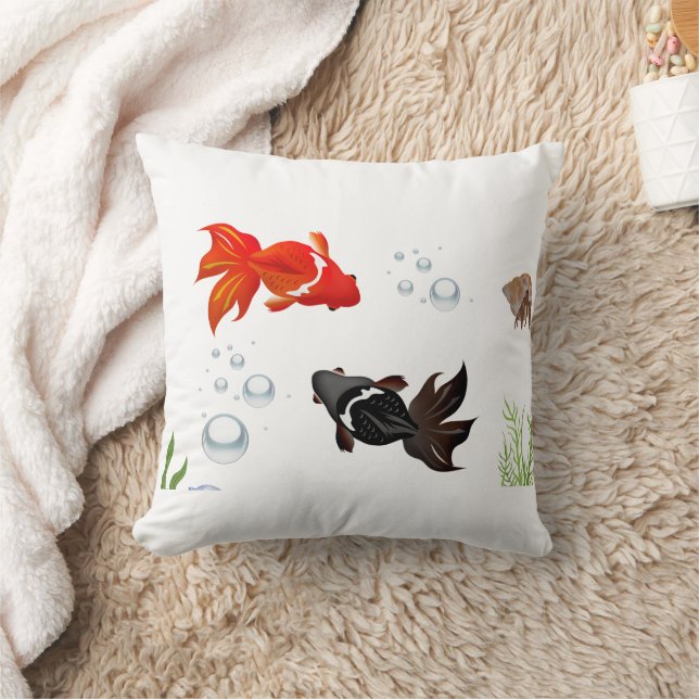 Zen Koi Fish Pond Pillow | Japanese Garden Aesthet (Blanket)