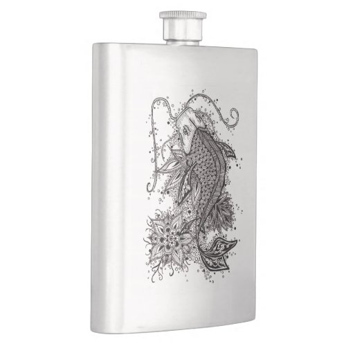 Zen Koi Tattoo Design Flask