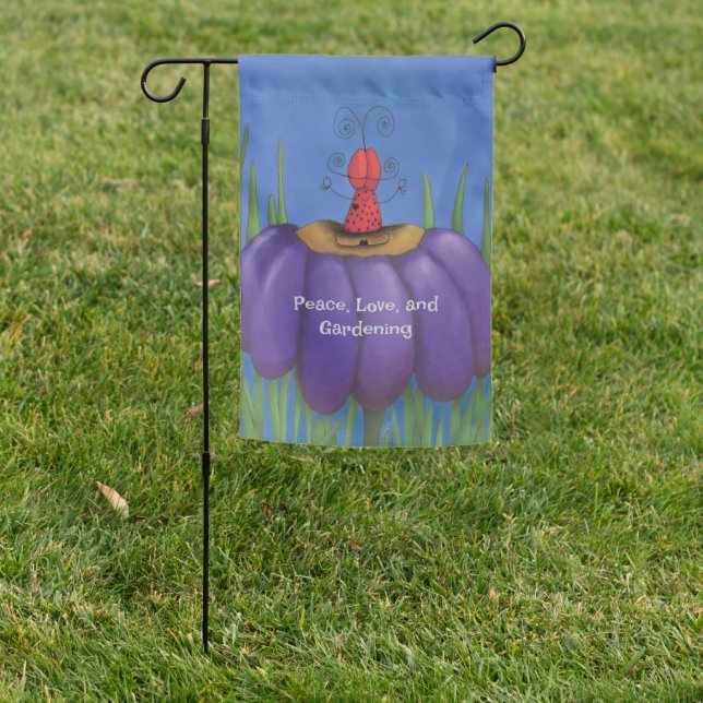 Zen Ladybug Garden Flag (In SItu)