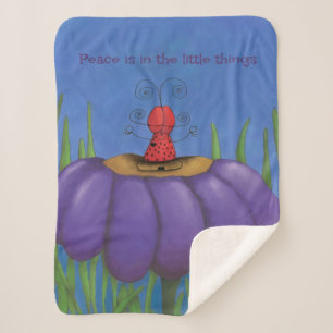 Zen Ladybug Sherpa Blanket