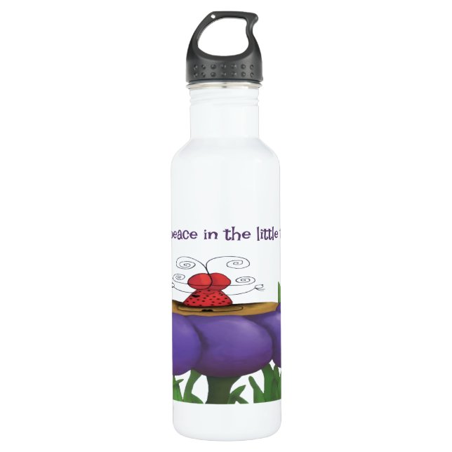 Zen Ladybug Stainless Steel Water Bottle (Front)