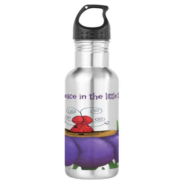 Zen Ladybug Stainless Steel Water Bottle (Front)