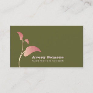 Zen Leaf Holistic Healer Green Business Card