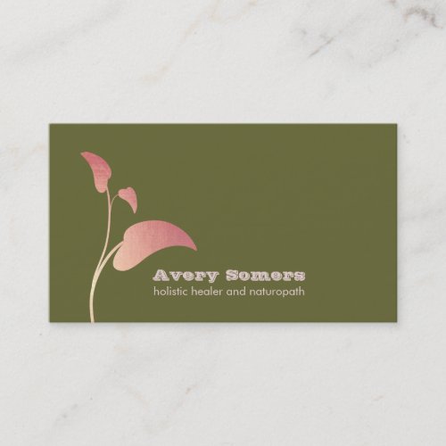 Zen Leaf Holistic Healer Green Business Card