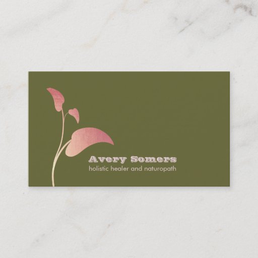 Customizable Zen Leaf Holistic Healer Green Business Card