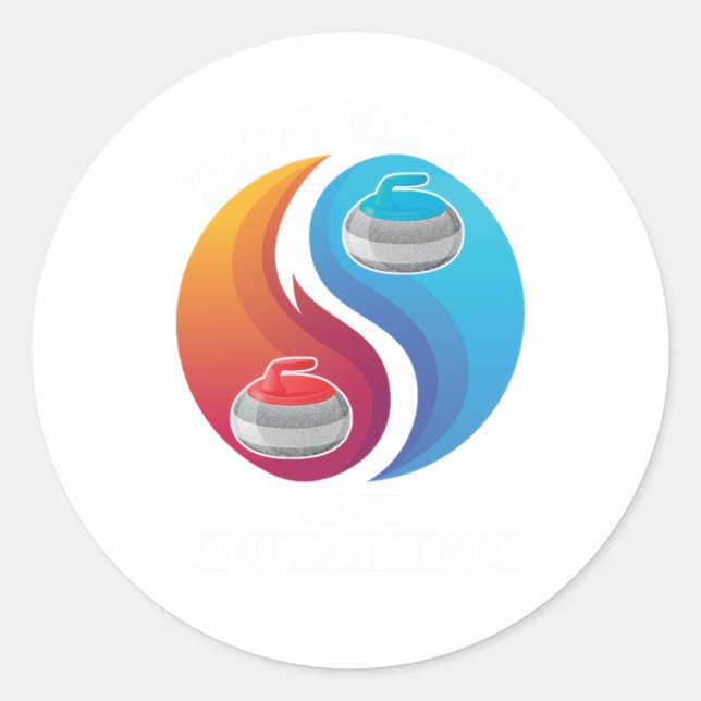 Zen Life And Curling Ice Sports Gift Classic Round Sticker (Front)