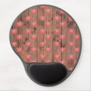 zen lotus wood wall gel mouse pad