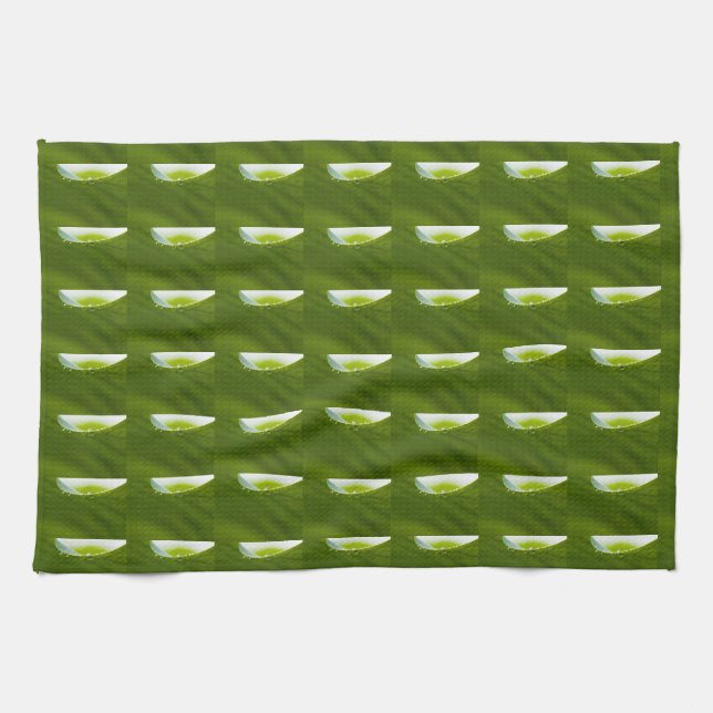 Zen Love Green Lotus Leaf  Water Drop Towel (Horizontal)