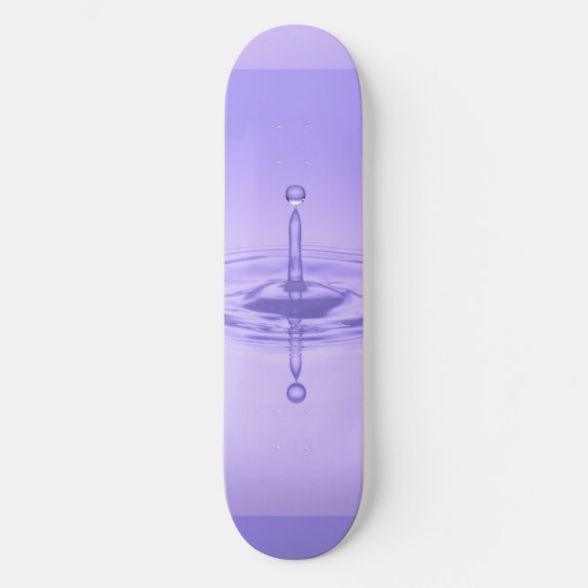 Zen Love Purple Ocean Water Drip Mirror Reflection Skateboard Deck (Front)