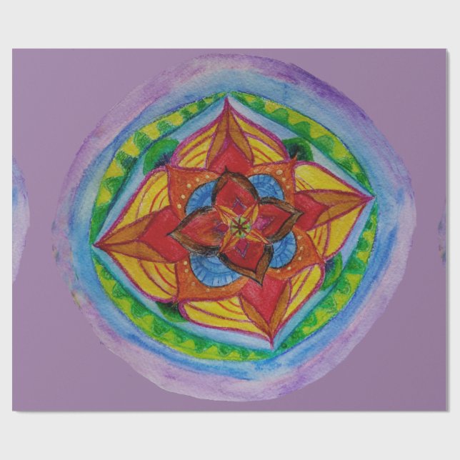 Zen Mandala Matte Wrapping Paper, 30" x 6' Paper (Flat)